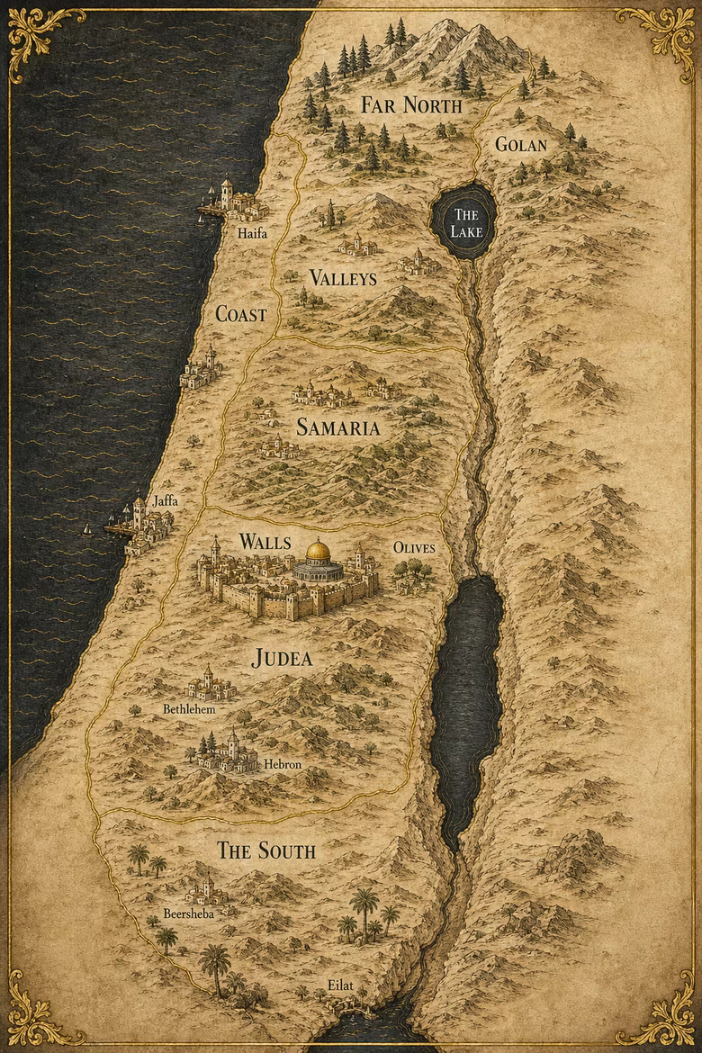 The land, from Far North to The South. Tap a name.